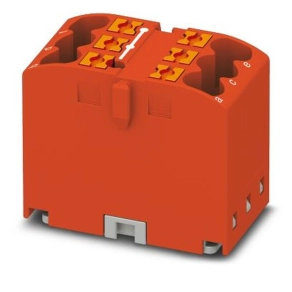   Elosztóblokk PTFIX 6X2,5 RD, 0,14-4mm2, vörös, sínre szerelhető,3273268