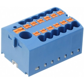   Elosztóblokk PTFIX  6/12X2,5 BU, 0,5-10mm2, 41/24 A 690 V sínre szerelhető, rugós csatlakozás, 3273354