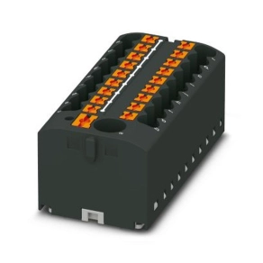   Elosztóblokk PTFIX  6/18X2,5 BK 0,14-0,4mm2, fekete, 24A 450V NS 15, pattintós csatlakozás, 3273388