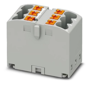   Elosztóblokk PTFIX  6X2,5-G GY, 0,14-4mm2,szürke, 24 A, 450V, NS 15, pattintható, 3273395