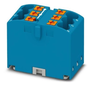   Elosztóblokk PTFIX  6X2,5-G GN, 0,14-4mm2,zöld, 24 A, 450V, NS 15, pattintható, 3273396