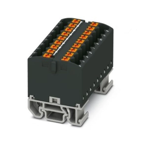   Elosztóblokk PTFIX  18X2,5-NS15A BK, 0,14-4mm2, 24A 690V NS 15, rugós csatlakozás, 3274158