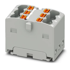   Elosztóblokk PTFIX  6X1,5-G GY, 0,14-2,5mm2,szürke, 17,5 A, 450V, NS 15, ragasztható, 3002798