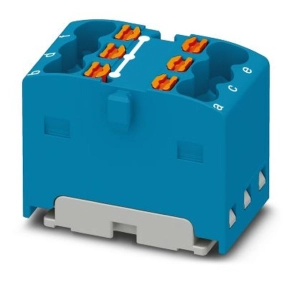   Elosztóblokk PTFIX  6X1,5-G BU, 0,14-2,5mm2,kék, 17,5 A, 450V, NS 15, pattintható, 3002864