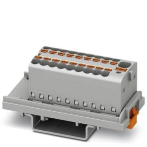   Elosztóblokk PTFIX  4/18X1,5-NS35 GY, 0,14-2,5mm2, szürke, 17,5 A, 500V, NS 15, pattintható, 1047454
