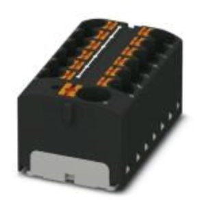   Elosztóblokk PTFIX 10/12X4 BK, 0,5-10mm2, 41/24 A 690 V sínre szerelhető, rugós csatlakozás, 3273892