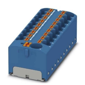   Elosztóblokk PTFIX 10/18X4 BU, 0,5-10mm2, 57/32 A 450 V sínre szerelhető, rugós csatlakozás, 3273902