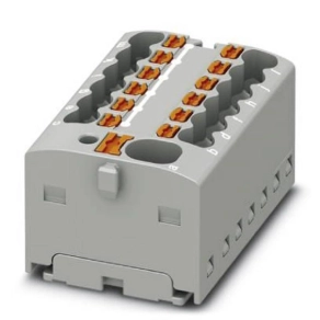   Elosztóblokk PTFIX  4/12X1,5 GY, 0,14-2,5mm2, 41/17,5 A 450 V sínre szerelhető, rugós csatlakozás, 1046961