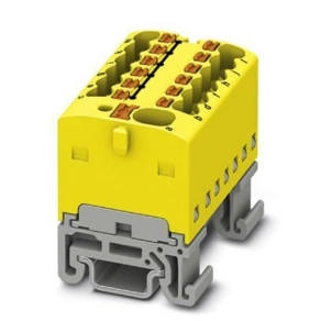   Elosztóblokk PTFIX  4/12X1,5-NS15A YE, 0,14-2,5mm2, sárga, 41A 690V NS 15, rugós csatlakozás, 1046990