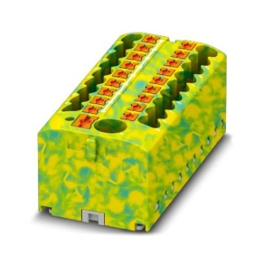   Elosztóblokk 6/18X2,5-NS35A GNYE, 0,5-10mm2, zöld/sárga, 24 A, 450V, repülő, 1091670