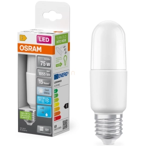   Osram E27 LED, 9,5W, 1055 lm, 4000 K, hidegfehér, opál műanyag-75 W izzó helyett - Star Classic