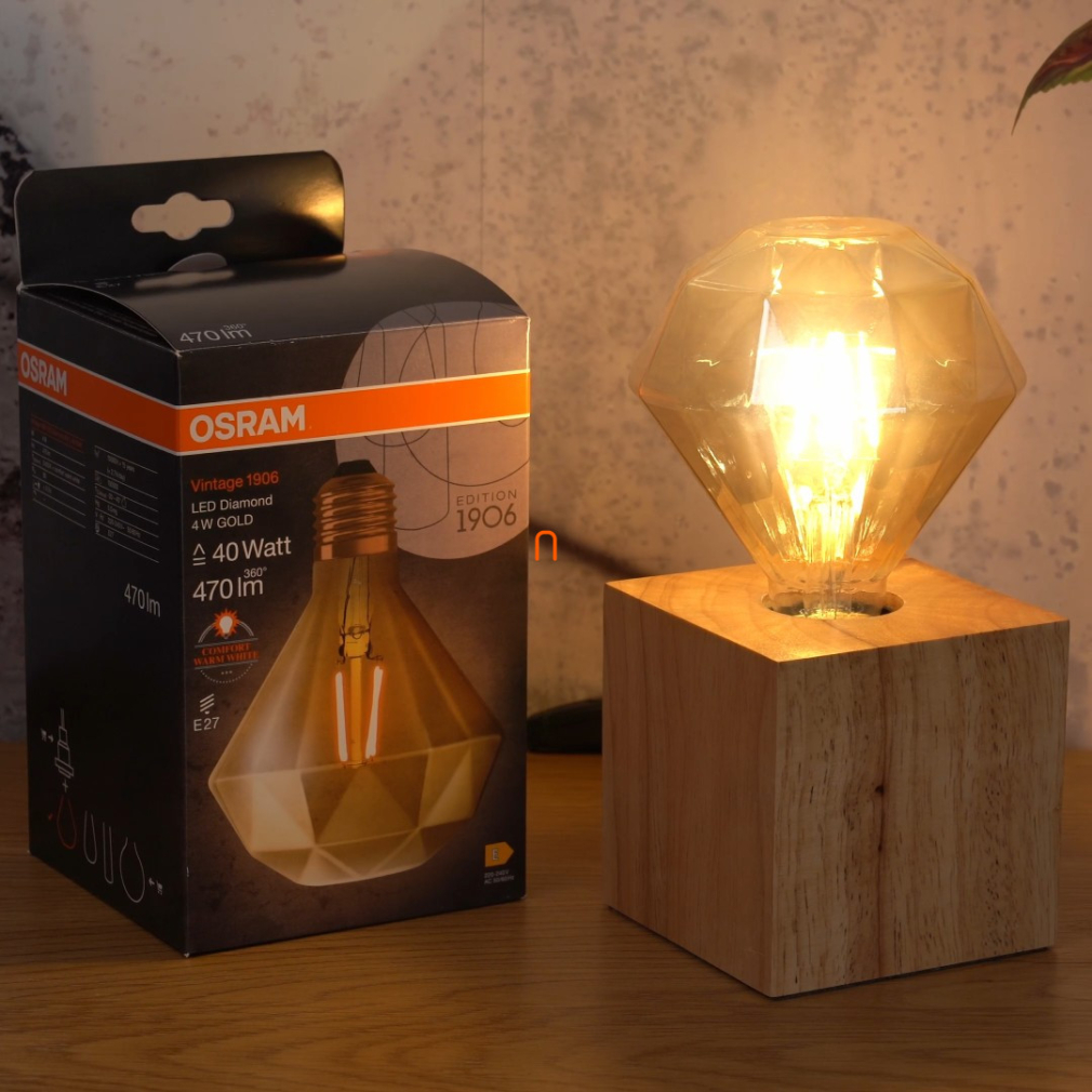 Osram Vintage melegfehér E27 LED, 4W - 40W izzó helyett (Diamond)