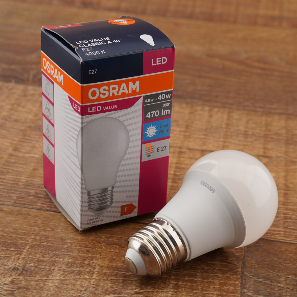 Osram E27 LED Value 4,9W 470lm 4000K hidegfehér 200° - 40W izzó helyett