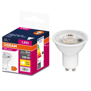   Osram GU10 LED Value 2,8W 230lm 2700K melegfehér 120° - 35W izzó helyett