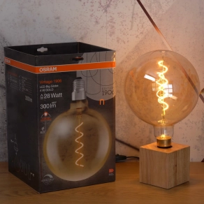   Osram Vintage Big Globe E27 4W 300lm 2000K szabályozható, brostyán - 28W izzó helyett