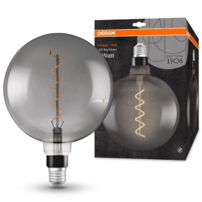   Osram Vintage Big Globe E27 4W 140lm 1800K, smoke - 16W izzó helyett