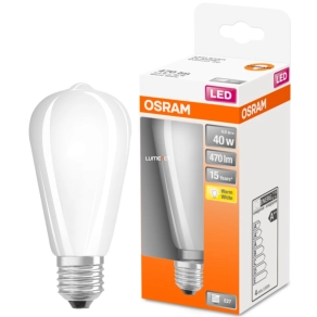   Osram E27 LED Star Edison 4W 470lm 2700K melegfehér 300° opál - 40W izzó helyett