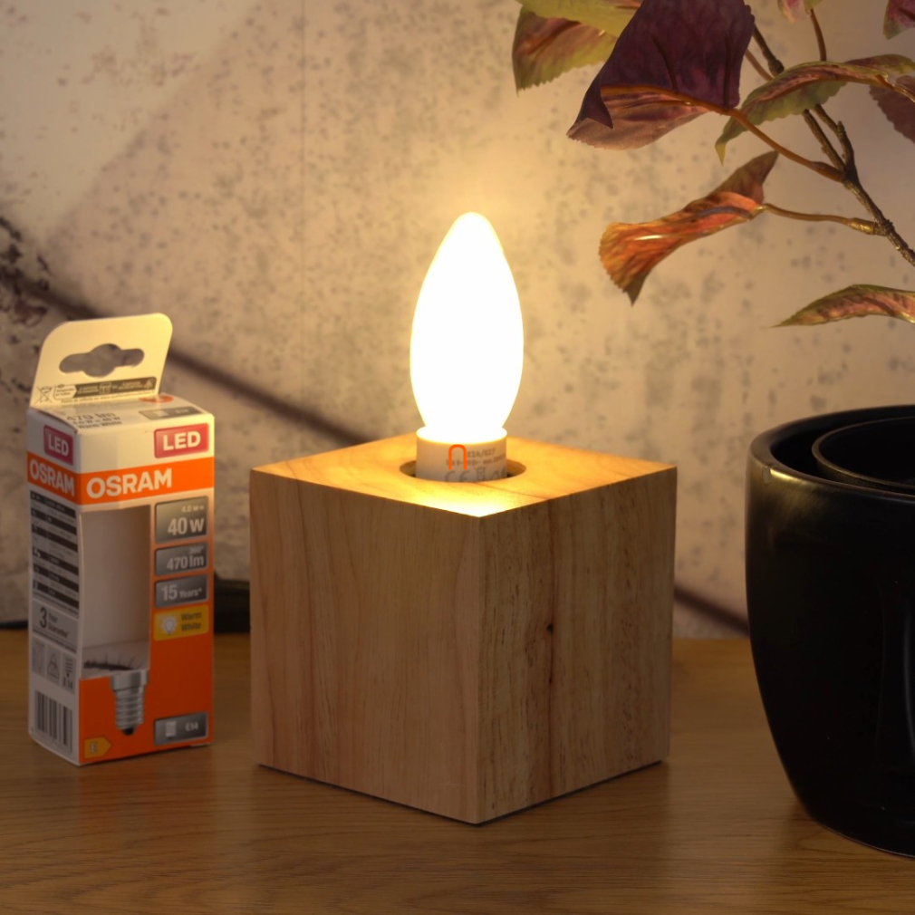 Osram E14 LED Star gyertya 4W 470lm 2700K melegfehér 300° opál - 40W izzó helyett