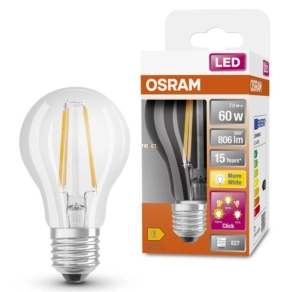   Osram E27 LED Star+ 7W 806lm 2700K melegfehér, szabályozható 300° - 60W izzó helyett
