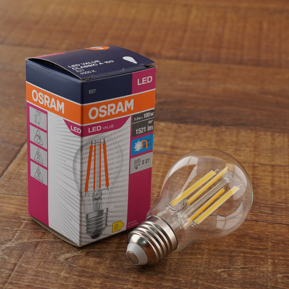 Osram E27 LED Value 11W 1521lm 4000K hidegfehér 300° - 100W izzó helyett