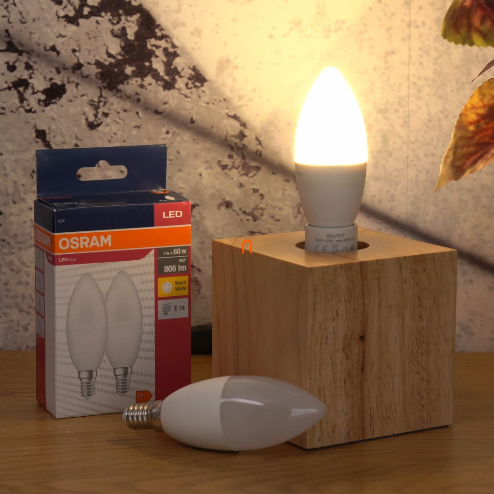 Osram E14 LED Value Classic gyertya fényforrás 7,5W, 806 lm, 2700 K, 60 W izzó helyett (2 darabos)