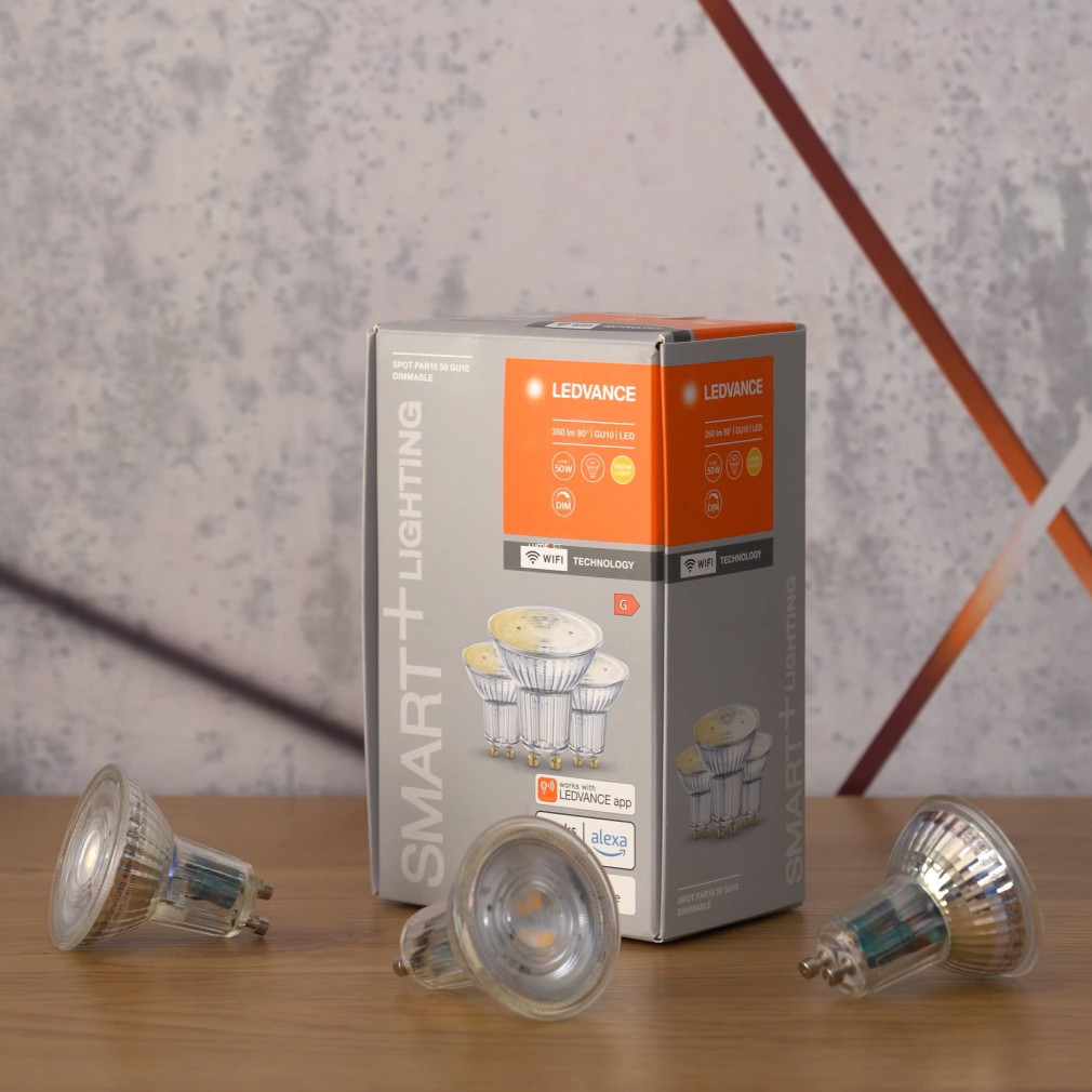 Ledvance Smart+ WIFI GU10 LED 4,9W 350lm 2700K meleg fehér 45° 3db/cs - 40W izzó helyett