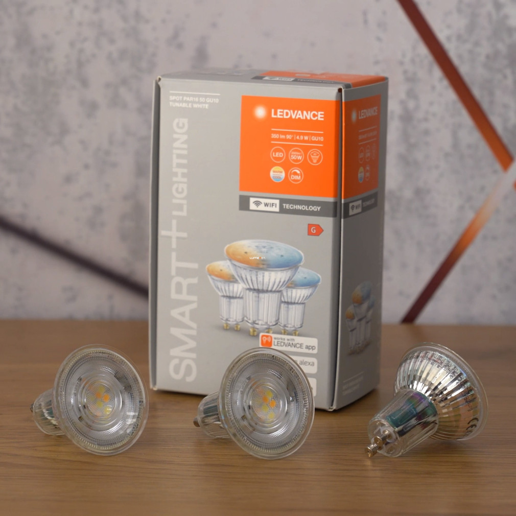 Ledvance Smart+ WIFI GU10 LED 4,9W 350lm 2700-6500K TW 45° 3db/cs - 40W izzó helyett