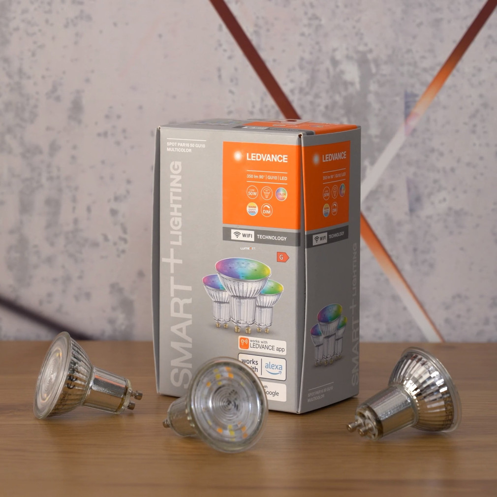 Ledvance Smart+ WIFI GU10 LED 4,9W 350lm 2700-6500K RGBW 45° 3db/cs - 32W izzó helyett