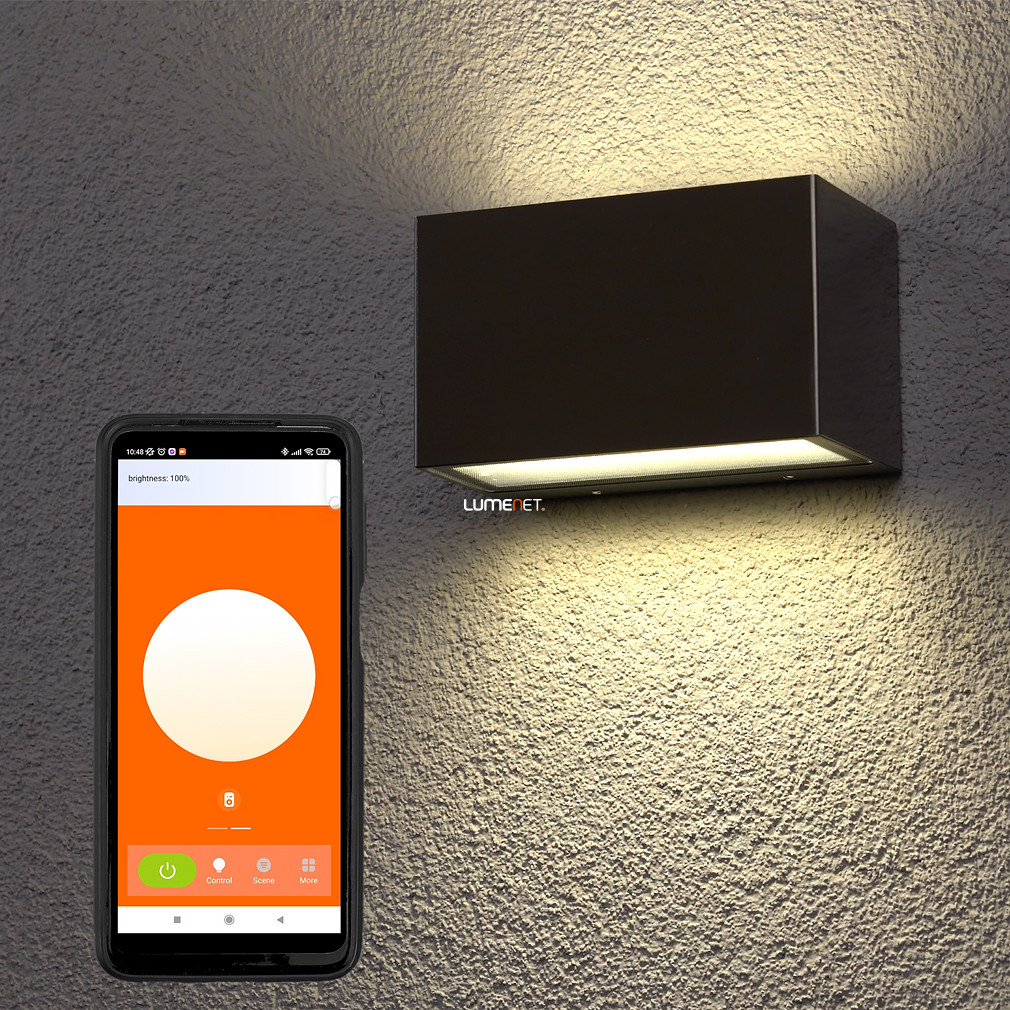 Ledvance Smart+ WIFI okos kültéri fali LED lámpa, 14 W, acél színű (Brick Wide RGBW)
