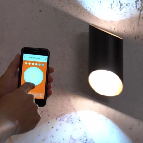   Ledvance Smart+ WIFI Orbis Cylindro okos fali LED lámpa 20X12,7cm, fekete-arany színben