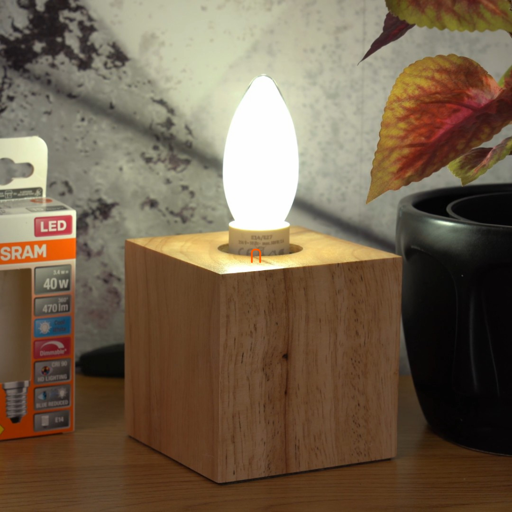 Osram E14 LED SStar+ gyertya 3,4W 470lm 4000K hidegfehér, szabályozható 300° opál - 40W izzó helyett