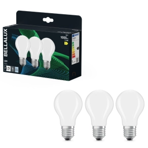   Bellalux E27 LED, 7,5W, 1055 lm, 4000 K, hidegfehér, opál üveg-75 W normál izzó helyett, 3 darabos - Classic A