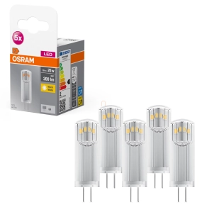   Osram G4 LED tűlábas, 1,8W, 200 lm, 2700 K, melegfehér, alumínium, műanyag-20 W izzó helyett, 5 darabos, 5 darabos - Base Special Pin Clear