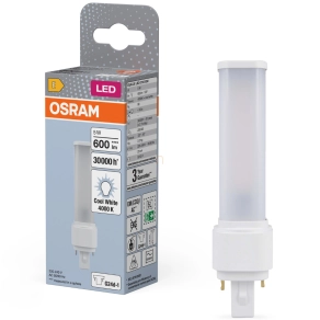   Osram G24d-1 csapos LED fénycső 5W, 600 lm, 4000 K, hidegfehér, fehér műanyag-13 W fénycső helyett Dulux D10 EM