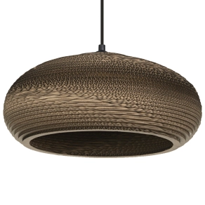  Ledvance Decor Cardboard Drop – Kartonból készült barna függesztett lámpa E27 foglalattal, természetes megjelenéssel, fenntartható design, textil kábel