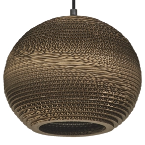   Ledvance Decor Cardboard Ball – Gömbformájú barna karton függesztett lámpa E27 foglalattal, természetes anyagból, könnyű és újrahasznosítható