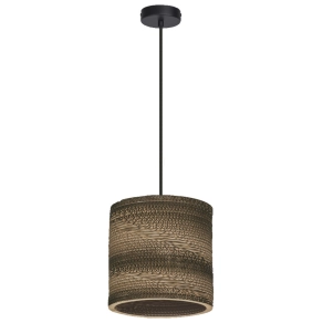   Ledvance Decor Cardboard Cylinder – Függesztett lámpa kartonból készült, hengeres barna búrával, E27 foglalattal, fenntartható design, textilfedésű kábel