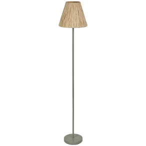   Ledvance Decor Raffia Floor E27 Green – Dekoratív állólámpa természetes raffia és fém anyagból, E27 foglalattal, textil kábellel