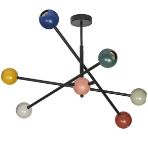  Ledvance Decor Bubble Pendant – Multicolor dekoratív függesztett lámpa 6 x E27 foglalattal, színes fém búrákkal, modern design