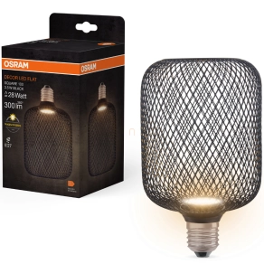   Osram E27 LED 3,5W, 300 lm, 2700 K, melegfehér, opál, fekete műanyag-25 W izzó helyett - Decor LED Flat Square