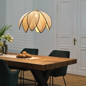   Rattan függesztett lámpa, lótusz virág formájú, 67 cm - Osram Decor Rattan Lotus, 1xE27 foglalattal, 220-240 V
