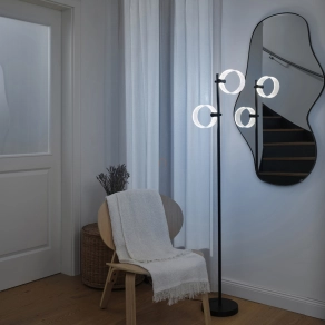   Szabályozható LED állólámpa, 152 cm - Osram Decor Circle, 3000/4000/6500 K, 930 lm, állítható színhőmérséklet, 17 W, 1.8 méteres kábellel, 220-240 V