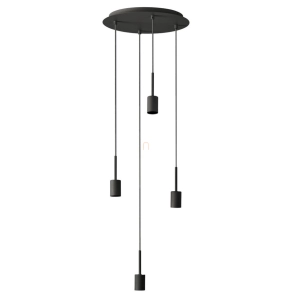  Függesztett lámpa, 35 cm, fekete - Osram Decor Needle Plate, 4xE27 foglalattal, 220-240V, fényforrások nélkül