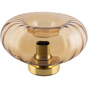   Asztali üveg lámpa borostyán színben, 17,6 cm - Osram Decor Gold Glass, 1xE27 foglalattal, 1,5 méteres kábellel, 220-240 V