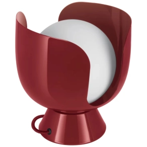   Osram Decor Corolle Table Chalice E14 – Piros színű asztali dekoratív lámpa, kehely alakú fém és üveg lámpa, cserélhető fényforrással, textil kábellel