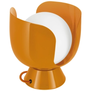   Osram Decor Corolle – Narancssárga asztali lámpa kehely formával, színes fém és üveg test, E14 foglalat, cserélhető fényforrás, IP20, textilkábel