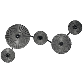   Osram Decor Plisse Wall – Dekoratív fali lámpa 5 x E27 foglalattal, sötétszürke fém kivitelben, állítható kialakítással, minimál stílus, 1120 mm