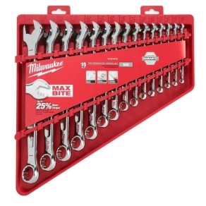   Milwaukee Max Bite csillag-villáskulcs készlet, colos 15 részes 4932464996