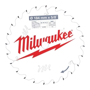   Milwaukee körfűrészlap hordozható gépekhez (Fához) 184x5/8x1.6x24 ATB 4932471378