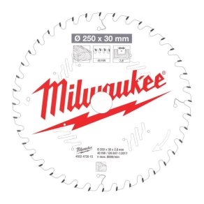   Milwaukee körfűrészlap gérvágókhoz (Fához) 250x30x2.8x40 ATB 4932472015